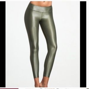 Moral Lustrous Olive Green Legging Shine